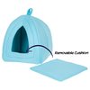 Pet Adobe Pet Adobe Plush Cuddle Cave, Igloo House to Sleep/Play, Removable Cushion for Small Dogs, Cats, Blue 869751NAL